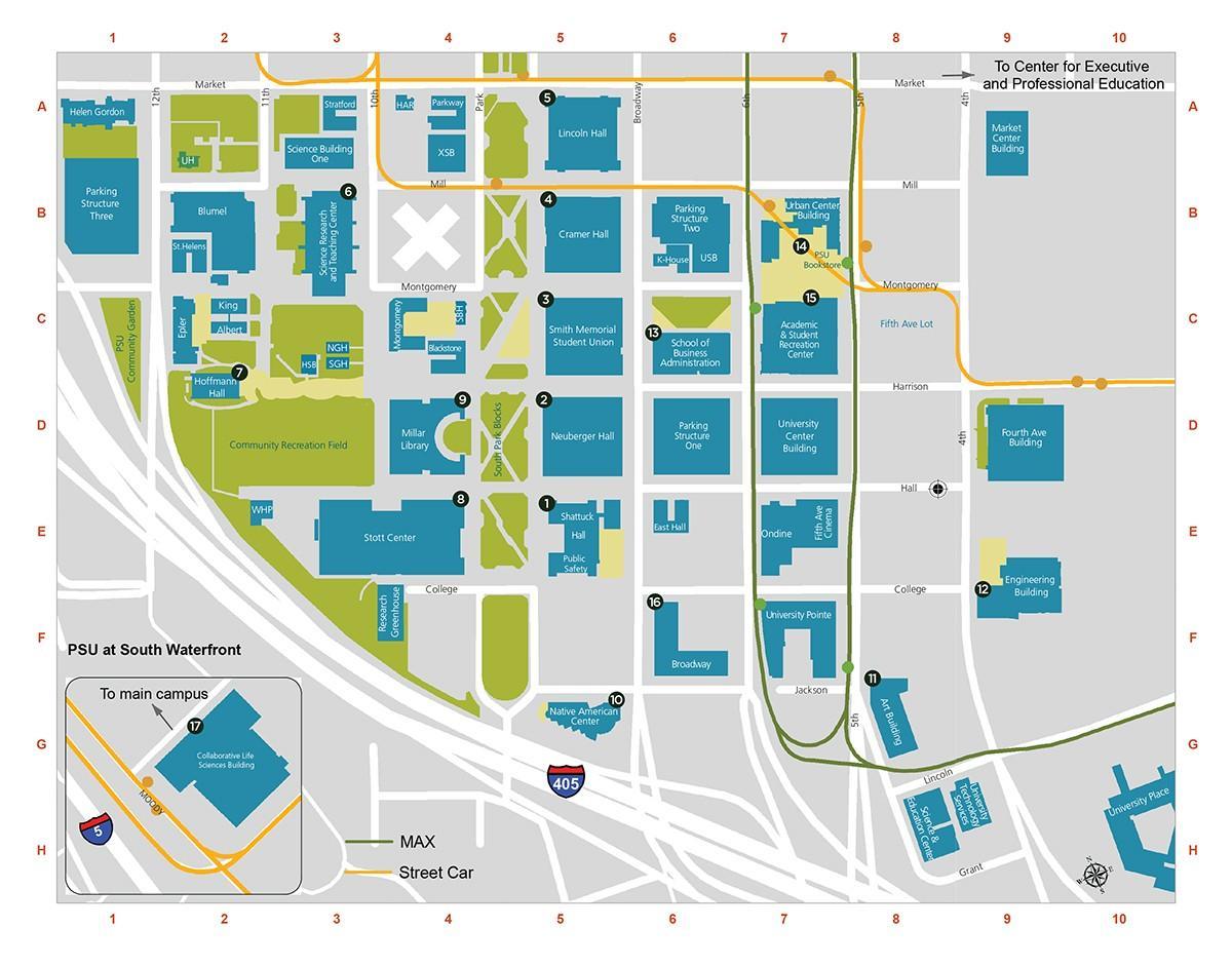 mapa de PSU Campus