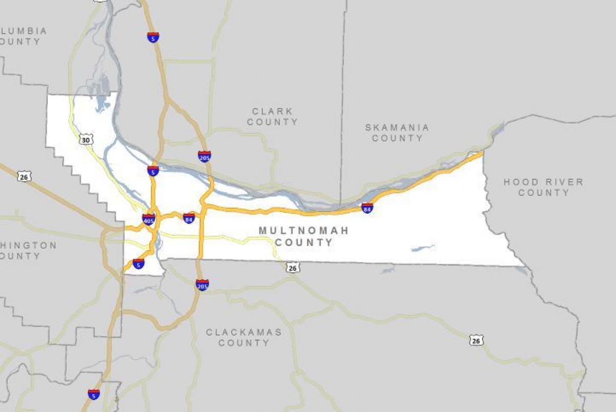 Multnomah condado Oregon mapa