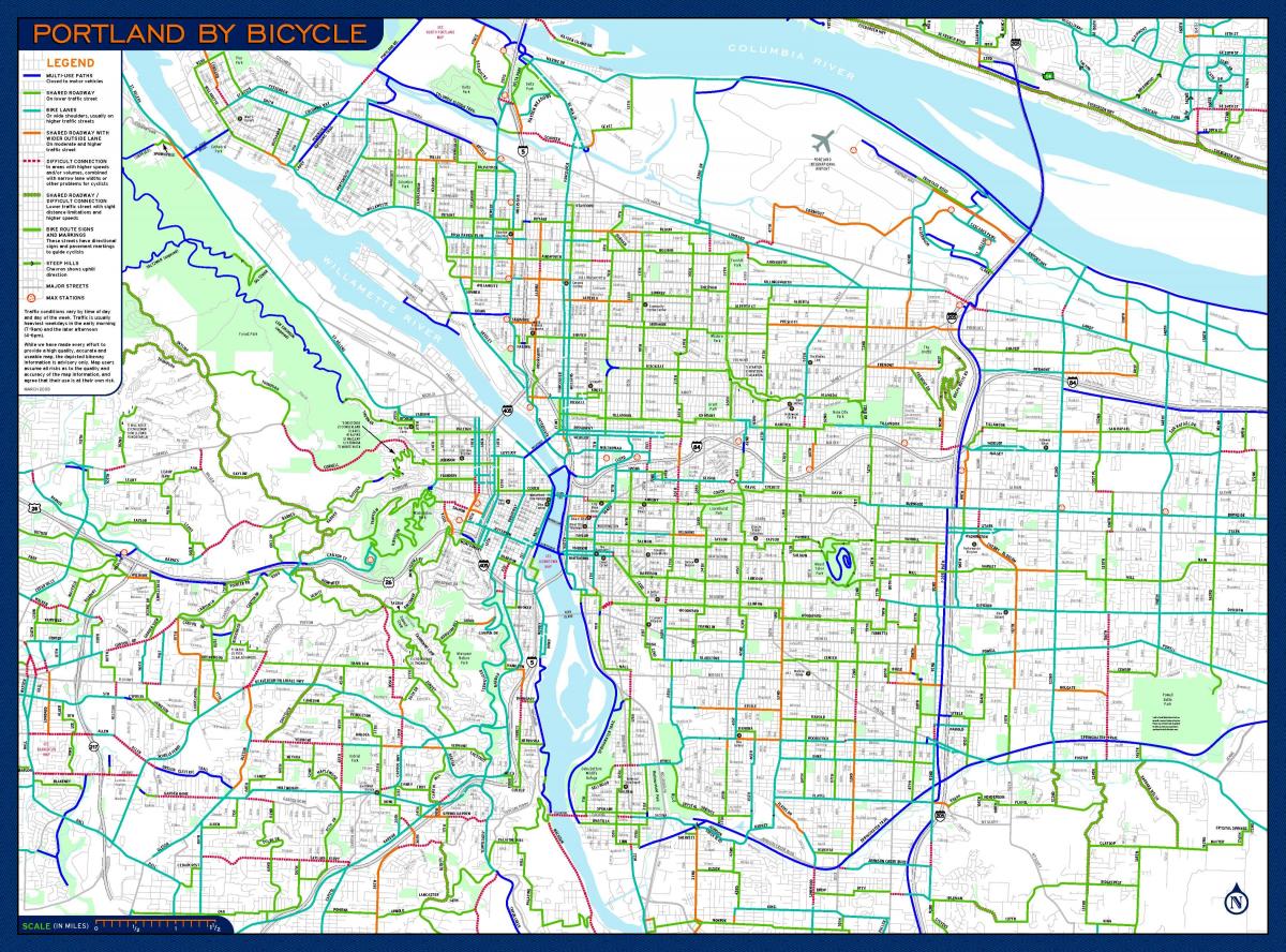 bicicleta Portland mapa