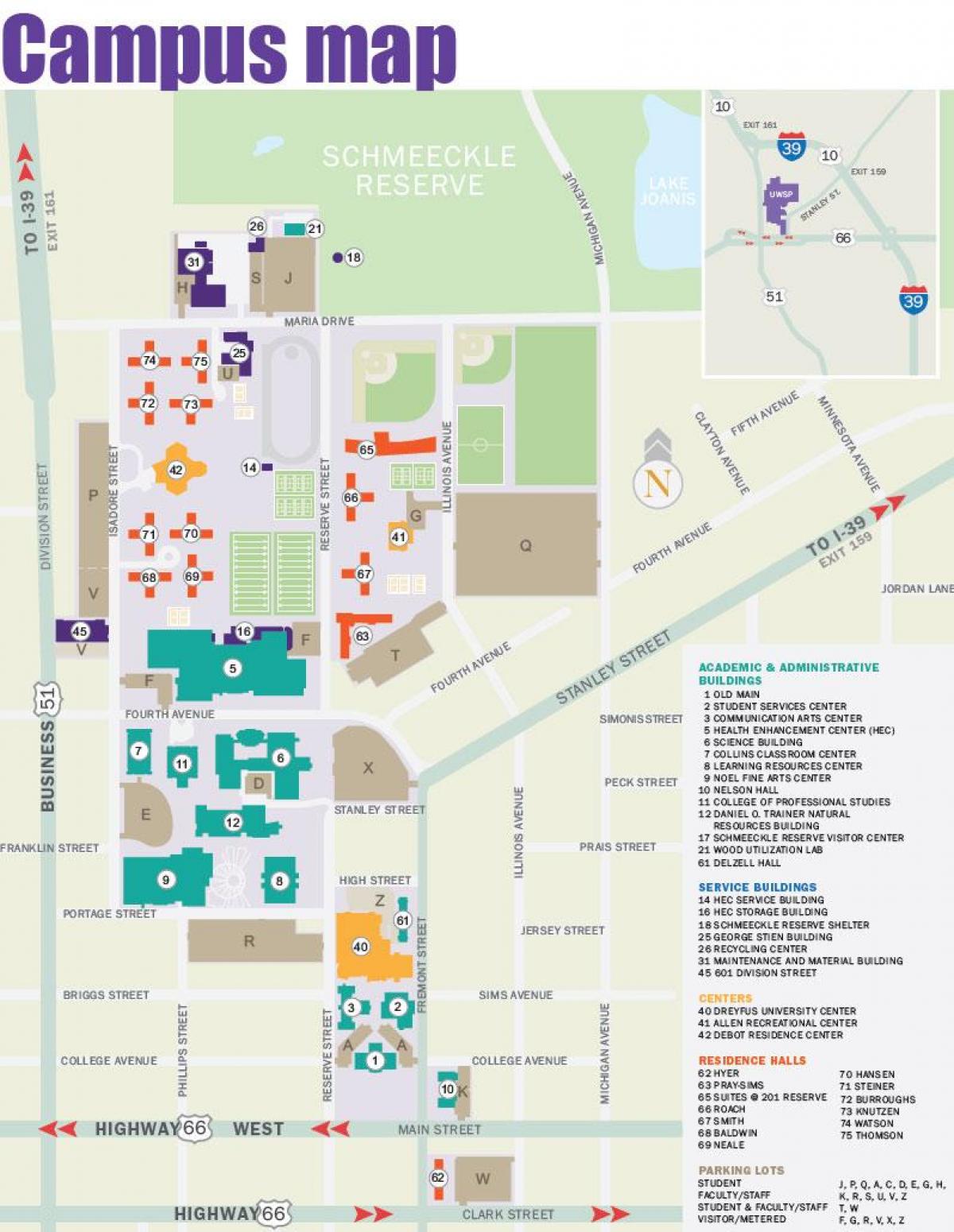 mapa de Portland state University