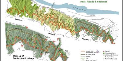 Parque forestal de Portland trail mapa