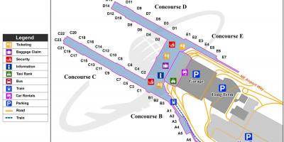 Mapa de Portland aeroporto internacional